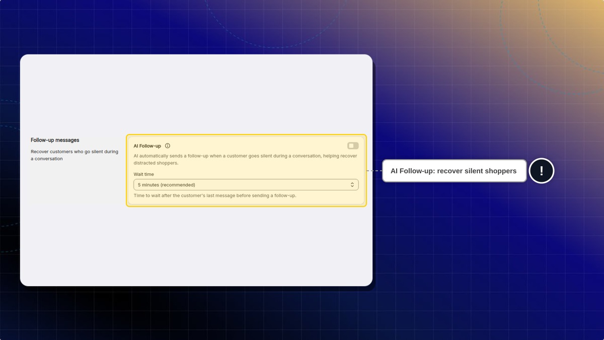 Follow-up messages settings
