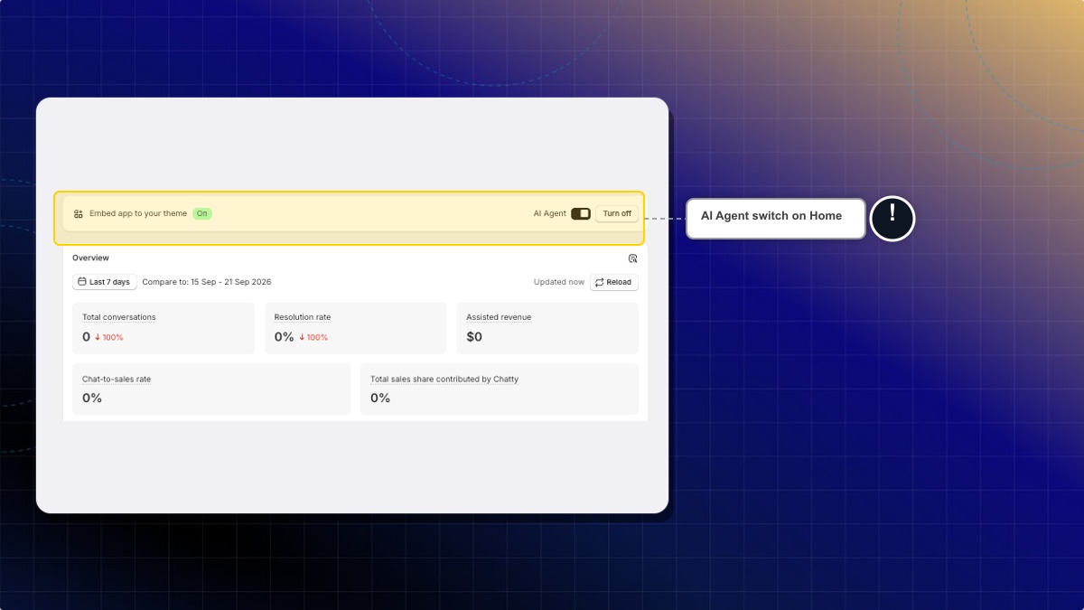 Embed app card on Home with the AI Agent switch