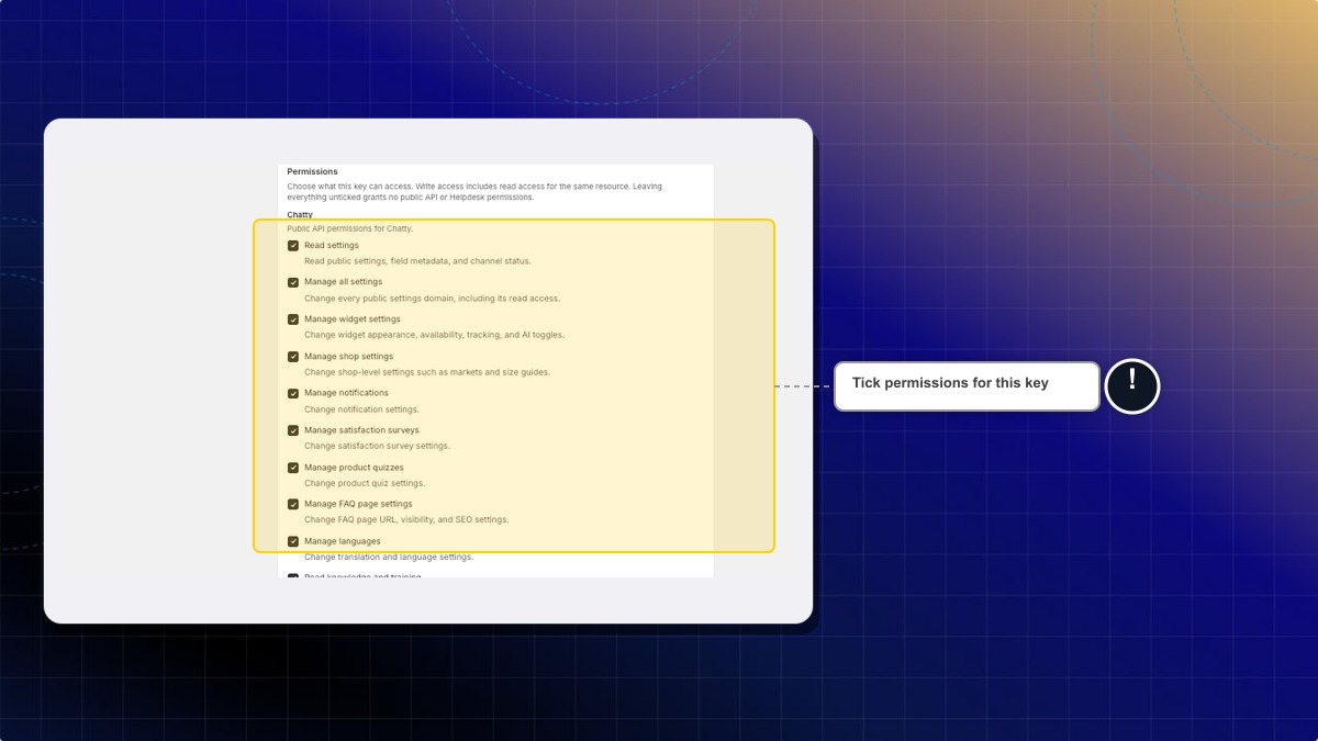 Manage keys with permissions ticked