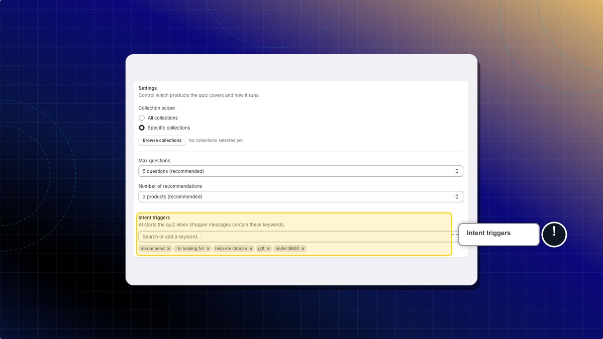 Intent triggers with keyword tags added