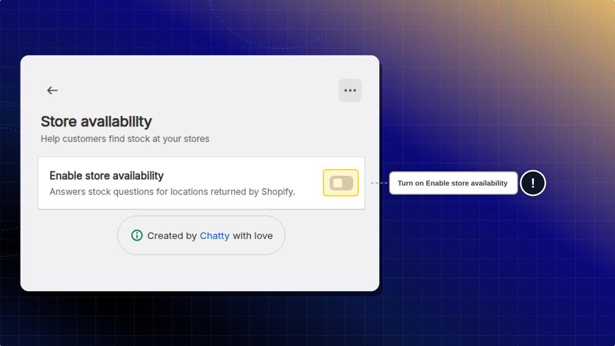 The Enable store availability toggle on the Store availability page