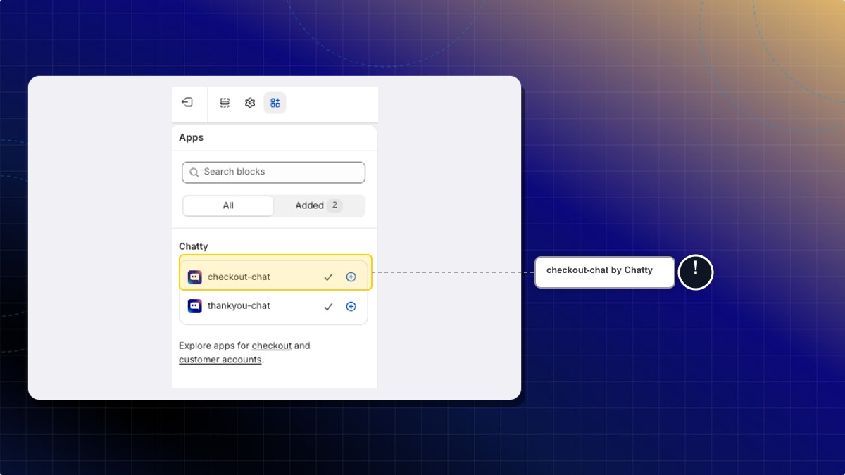checkout-chat in the app block list
