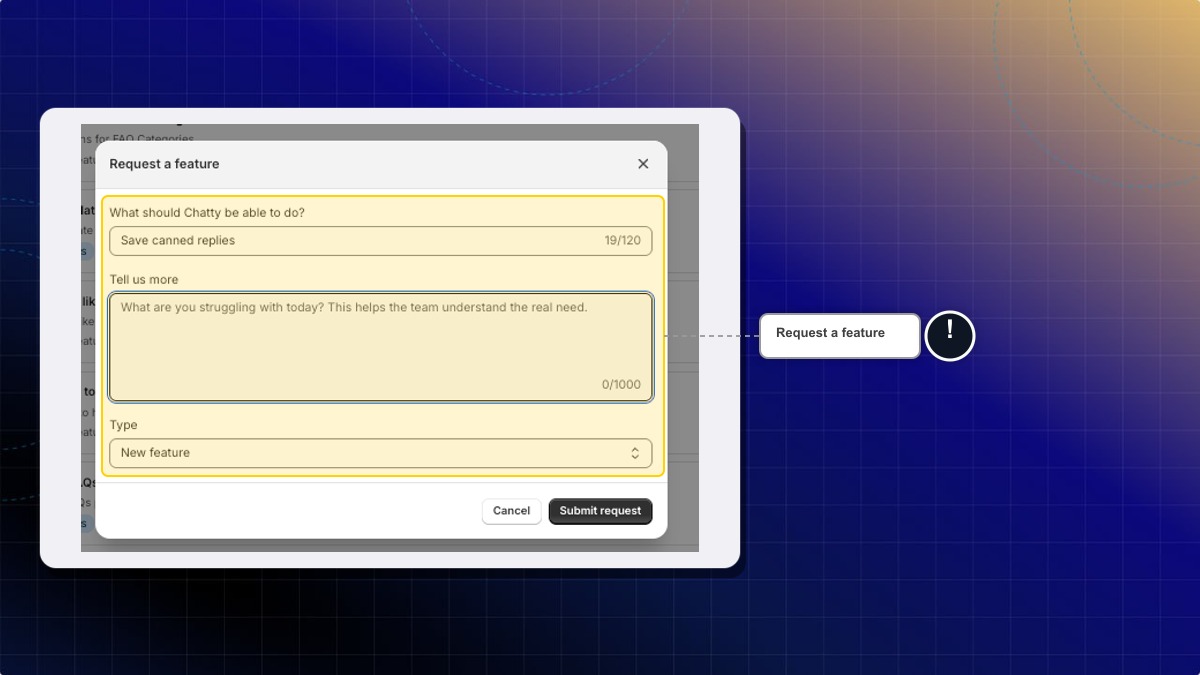 Request a feature form